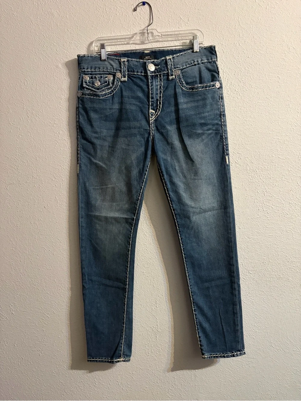True Religion Men's Skinny Jeans in Medium Blue Wash